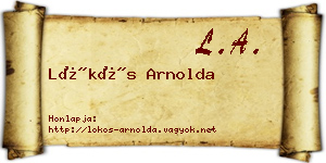 Lökös Arnolda névjegykártya